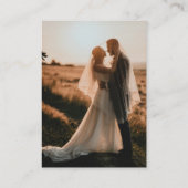 Elegantes QR Code Foto Black Wedding RSVP Begleitkarte (Rückseite)