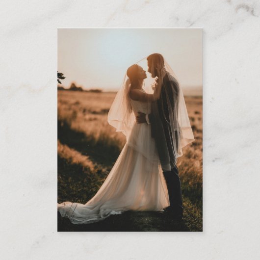 Elegantes QR Code Foto Black Wedding RSVP Begleitkarte (Rückseite)