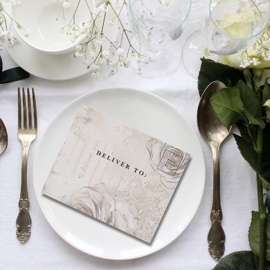 Elegantes QR-Code-Foto für weiße Creme-Rose All In One Einladung