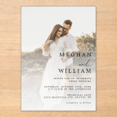 Elegantes QR Code Foto Hochzeit Acryleinladungen (Vorderseite)
