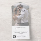 Elegantes QR Code Foto Hochzeit All In One Einladung (Innen Boden)