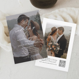 Elegantes QR Code Foto Hochzeit Einladung