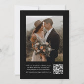 Elegantes QR Code Foto Hochzeit Einladung (Rückseite)