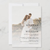 Elegantes QR Code Foto Hochzeit Einladung (Vorderseite)