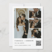 Elegantes QR Code Foto Hochzeit Einladung (Vorderseite)