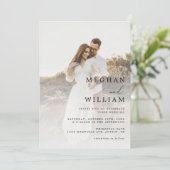 Elegantes QR Code Foto Hochzeit Einladung (Stehend Vorderseite)