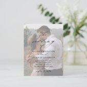 Elegantes QR Code Foto Hochzeit Postkarte (Stehend Vorderseite)