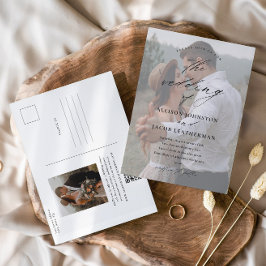 Elegantes QR Code Foto Hochzeit Postkarte