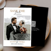 Elegantes QR Code Foto Hochzeit Save the Date Einladung