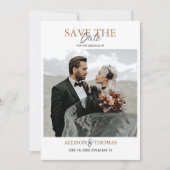 Elegantes QR Code Foto Hochzeit Save the Date Einladung (Vorderseite)