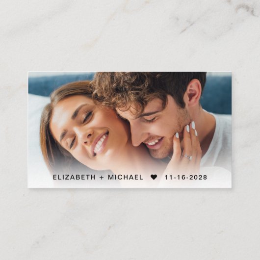 Elegantes QR Code Foto Wedding RSVP Begleitkarte (Rückseite)