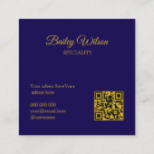 Elegantes QR-Code goldenes Punktmuster, modernes Quadratische Visitenkarte (Rückseite)