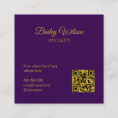 Elegantes QR-Code goldenes Punktmuster, modernes Quadratische Visitenkarte (Rückseite)