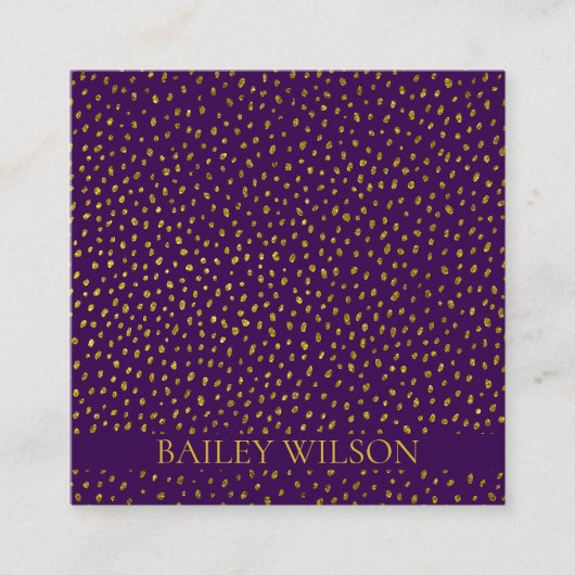 Elegantes QR-Code goldenes Punktmuster, modernes Quadratische Visitenkarte (Vorderseite)