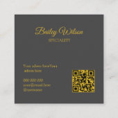 Elegantes QR-Code goldenes Punktmuster, modernes Quadratische Visitenkarte (Rückseite)