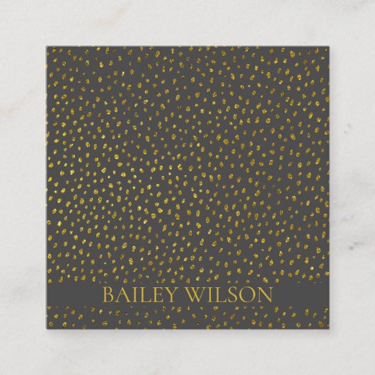 Elegantes QR-Code goldenes Punktmuster, modernes Quadratische Visitenkarte (Vorderseite)