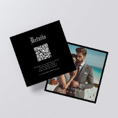 Elegantes QR Code Gothic Wedding Details Foto Begleitkarte