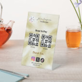 Elegantes QR-Code-Logo Gold-Textur Podest-Schild Sockelschild (In SItu)