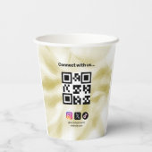 Elegantes Qr-Code-Logo Goldstruktur Pappbecher (Rückseite)