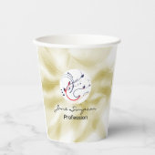 Elegantes Qr-Code-Logo Goldstruktur Pappbecher (Vorderseite)