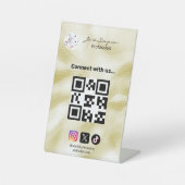 Elegantes Qr-Code-Logo Goldstruktur Sockelschild (Vorderseite)