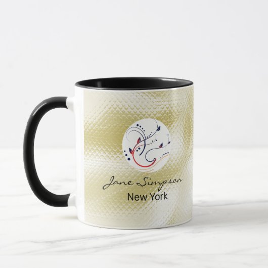 Elegantes QR-Code-Logo Goldstruktur Tasse (Links)