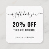 Elegantes QR Code Loyalty Business Promo Schwarz-w Rabattkarte (Vorderseite)