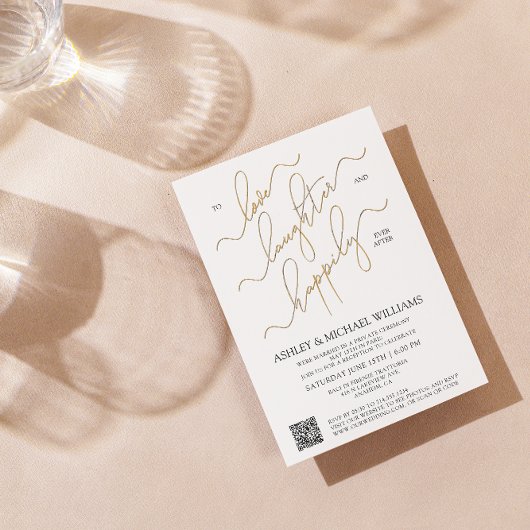 Elegantes QR-Code-Skript glücklich immer nach dem Einladung