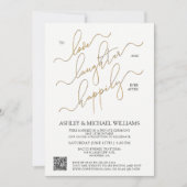 Elegantes QR-Code-Skript glücklich immer nach dem Einladung (Vorderseite)