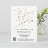 Elegantes QR-Code-Skript glücklich immer nach dem Einladung (Stehend Vorderseite)