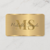 Elegantes QR-Code-Template Gold Monogram Visitenkarte (Vorderseite)