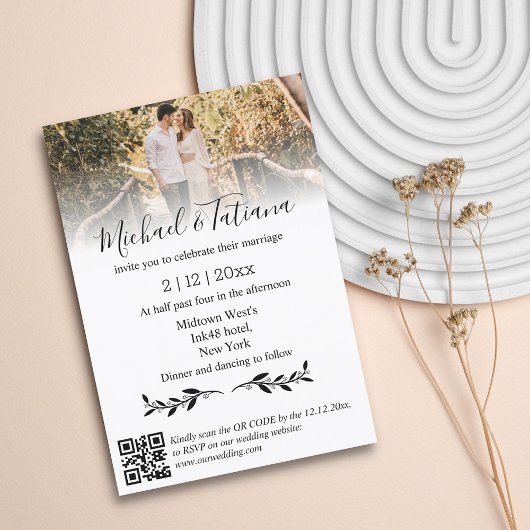 Elegantes QR-Code uAwg Hochzeit Einladung