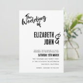 Elegantes QR Code UAWG Minimalistisch Foto Hochzei Einladung (Stehend Vorderseite)