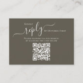 Elegantes QR Code UAWG Online-Kalligrafieschrift Begleitkarte (Vorderseite)