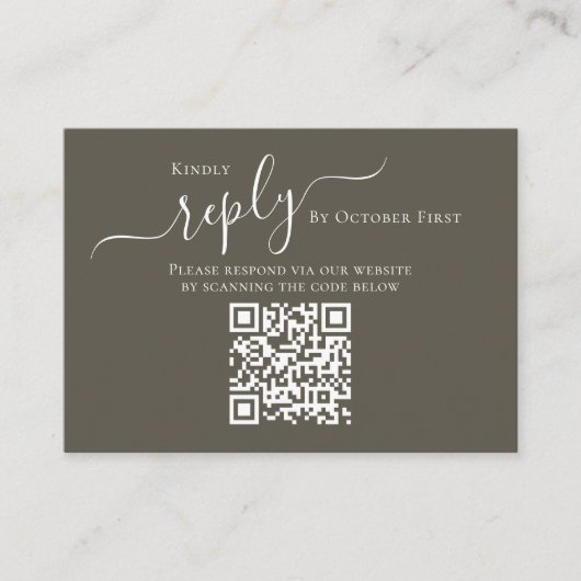Elegantes QR Code UAWG Online-Kalligrafieschrift Begleitkarte (Vorderseite)