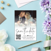elegantes qr-Foto mit trendy Skripten Save the Dat Acryleinladungen (In Situ (Hochzeit))