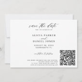 Elegantes QR-Foto Save The Date (Rückseite)