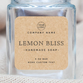 Elegantes, quadratisches Kraftpapier - Produktetik Quadratischer Aufkleber