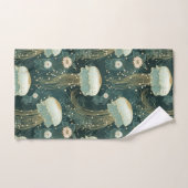 Elegantes Quallyfish Muster - Individuelle Name Badhandtuch Set (Handtuch)