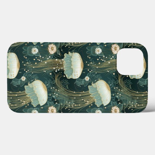 Elegantes Quallyfish Muster - Individuelle Name Case-Mate iPhone Hülle (Rückseite (Horizontal))