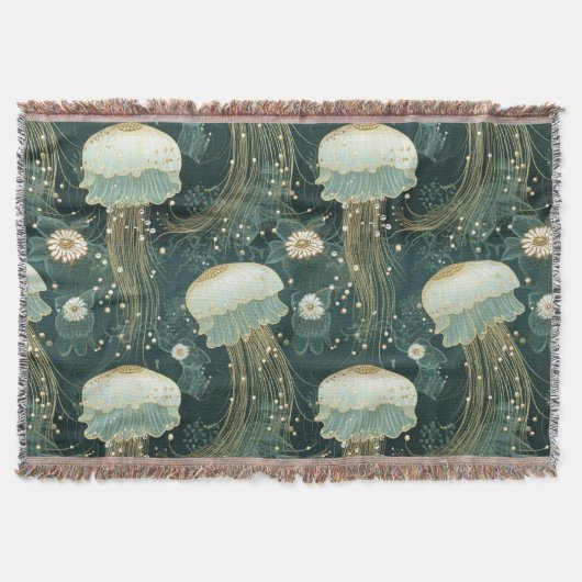 Elegantes Quallyfish Muster - Individuelle Name Decke (Vorderseite)