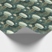 Elegantes Quallyfish Muster - Individuelle Name Geschenkpapier (Ecke)