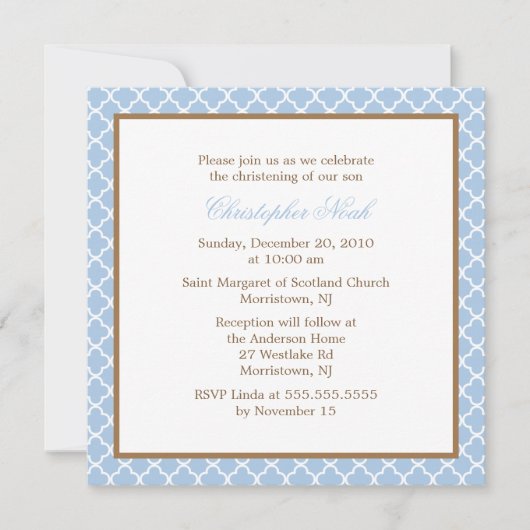 Elegantes Quatrefolienmuster Einladung (Vorderseite)