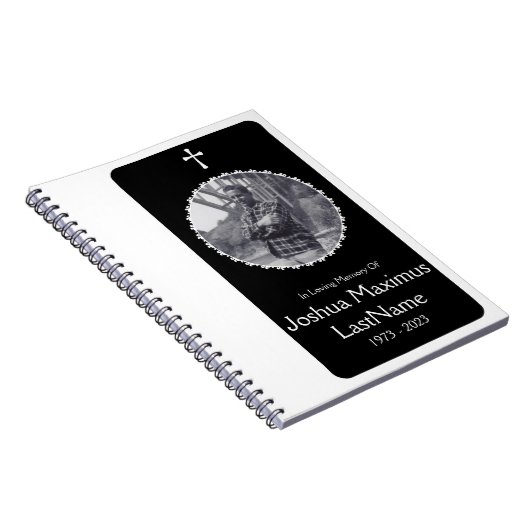 elegantes QuerBeerdingungsfeiergastbuch Notizblock (Rechte Seite)