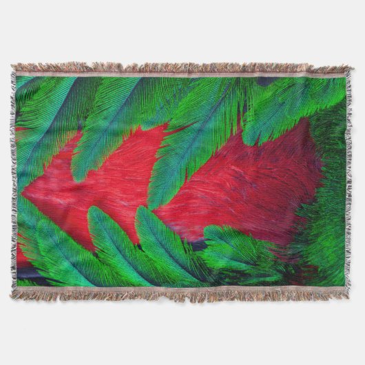 Elegantes Quetzal-Federdesign Decke (Vorderseite)