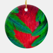 Elegantes Quetzal-Federdesign Keramik Ornament (Hinten)