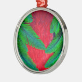 Elegantes Quetzal-Federdesign Silbernes Ornament (Links)