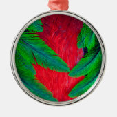 Elegantes Quetzal-Federdesign Silbernes Ornament (Vorne)
