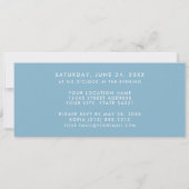 Elegantes Quinceanera Blue and White Ticket Einladung (Rückseite)