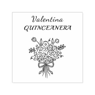 Elegantes Quinceañera-Blumenbouquet Rosa & Weiß Permastempel